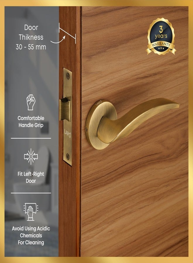 LAPO طقم مقابض وأقفال أبواب نحاسية متينة من لابو، مناسبة للحمامات والمخازن، وقفل باب مقاوم للعوامل الجوية مع مزلاج للأطفال | لمسة نهائية عتيقة | ضمان 3 سنوات Ro - 115 - Image 2